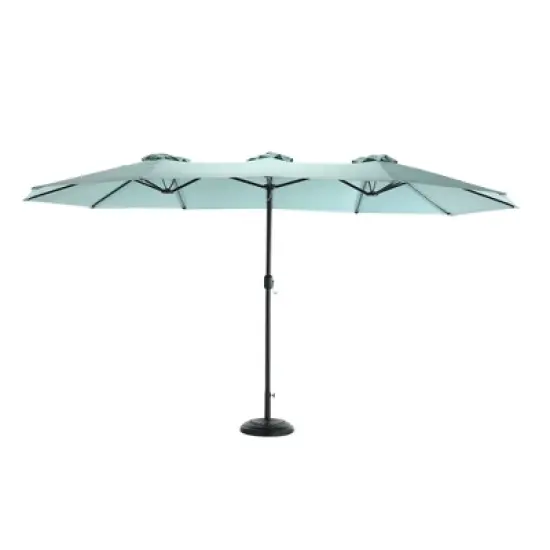 DOMETOUR 14.8 Ft Double Sided Outdoor Umbrella Rectangular Large with Crank ( Light green ) image {10}