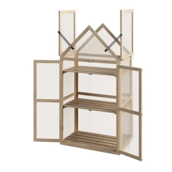 Home-Complete Wood Cold Frame Greenhouse with Adjustable Shelves image {6}