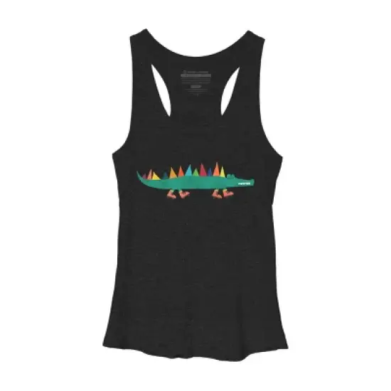 Women's Design By Humans Whimsical Crocodile On Skates By radiomode Racerback Tank Top image {2}