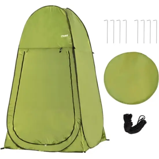 DSVIMOY Pop Up Camping Shower Tent, Privacy Tents, Portable Toilet Tent, Outdoor Dressing Room, Foldable Camp, Green, 47.24"*47.24"*82.68" image {5}