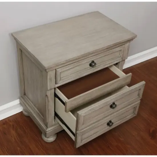 2pc Queen Earl Bedroom Set with Nightstand Gray - HOMES: Inside + Out image {6}