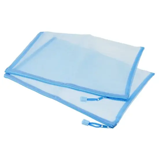 Unique Bargains Nylon Mesh Zipper Pencil Case Storage Pockets 6 Pcs image {7}