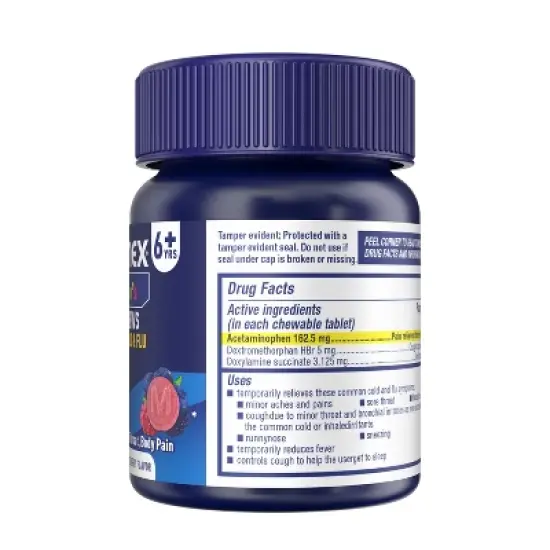 Mucinex Kids' Mighty Chews CCF - Night Chewables - Acetaminophen, Dextromethorphan - 16ct image {8}