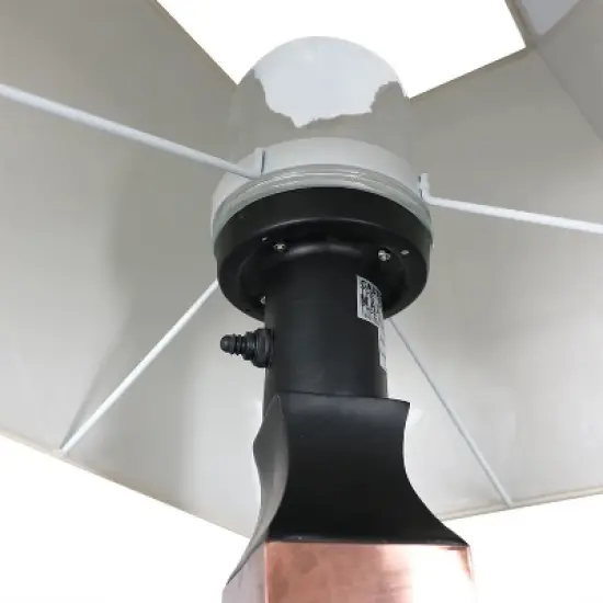 Sunnydaze Contemporary Natural Slate with Copper Trim and Fabric Cream Shade Accent Indoor/Outdoor Weather-Resistant Table Lamp image {2}