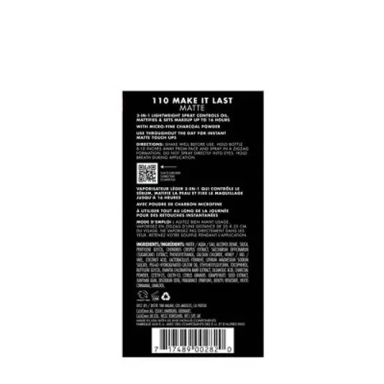 Milani Make It Last Matte Finish Charcoal Setting Spray image {5}