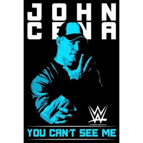 Men's WWE John Cena You Can't See Me Blue T-Shirt image {1}