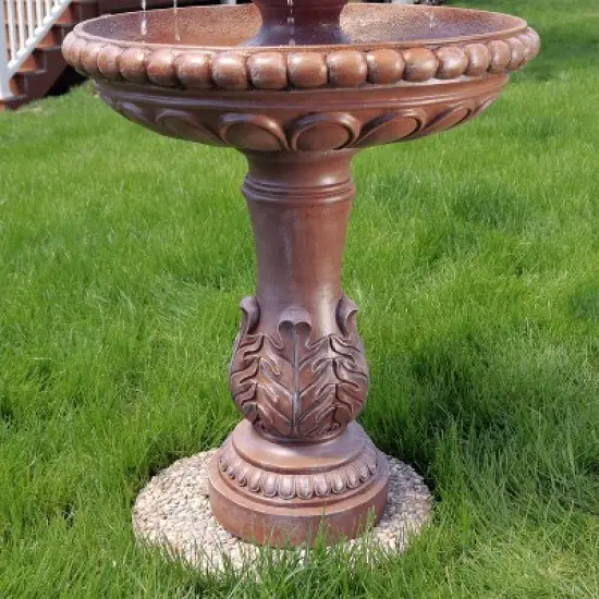 Sunnydaze 43"H Electric Resin and Concrete 3-Tier Pair of Doves Outdoor Water Fountain image {5}