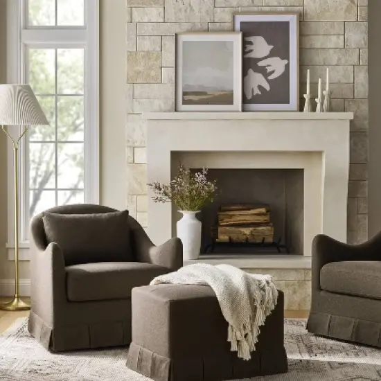 Box Pleat Upholstered Ottoman - Threshold&trade; designed with Studio McGee image {5}