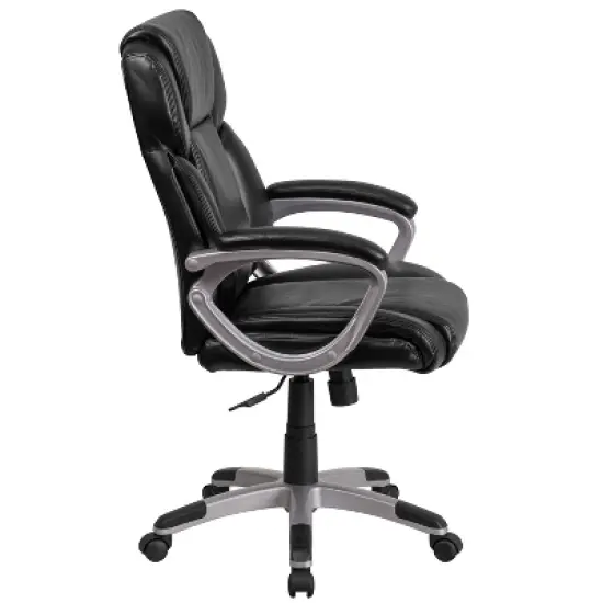 Flash Furniture Mid-Back LeatherSoftSoft Executive Swivel Office Chair with Padded Arms image {7}