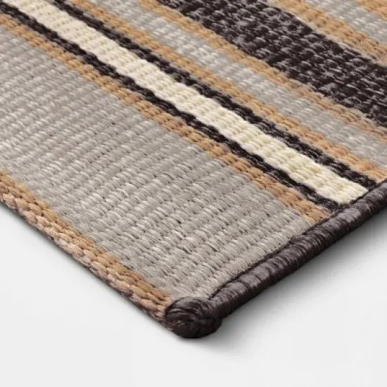 7'x10' Striped Tapestry Rectangular Woven Outdoor Area Rug Charcoal Gray - Project 62&trade; image {2}
