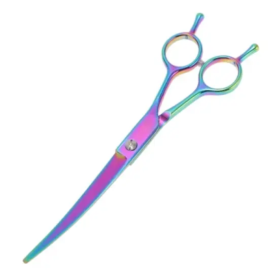 Unique Bargains Downward Curved Clippers Dog Grooming Scissors 7.5inch 1 Pc image {7}