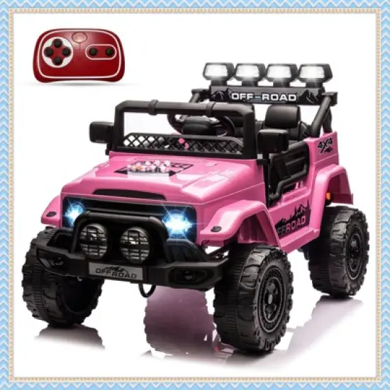 12V Kids Ride On Car, Electric Truck Ride On Toys with 5MPH Max Speed, Remote Control, LED Lights, and Music for Kids Gifts image {9}