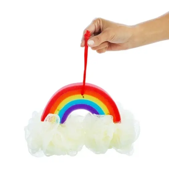 Juvale 3 Pack Rainbow Loofah Body Scrubber, Kids Bath Sponge image {3}