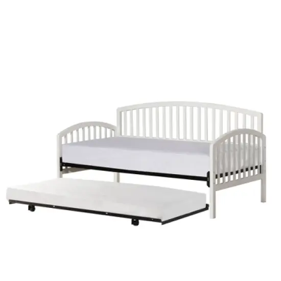 Twin Carolina Daybed with Suspension Deck and Rollout Trundle White - Hillsdale Furniture image {5}