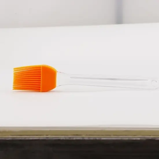 Unique Bargains Kitchen Hard Plastic Handle Silicone Basting Brush Orange image {3}