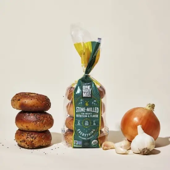 One Mighty Mill Whole Wheat Everything Bagel - 4ct / 13.4oz image {2}