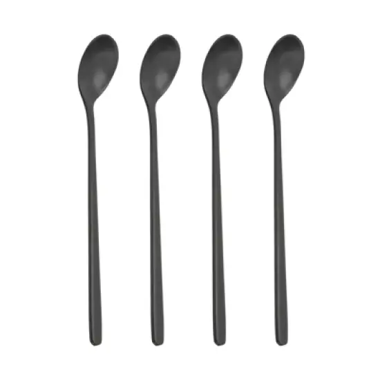 Unique Bargains Stainless Steel Long Handle Iced Tea Coffee Spoons 4 Pcs image {4}