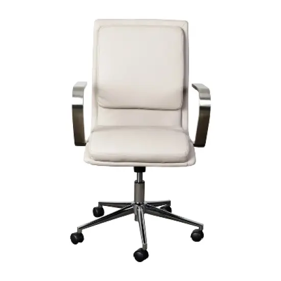 Merrick Lane Mid-Back Home Office Chair with Armrests, Height Adjustable Swivel Seat and Five Star Base image {10}