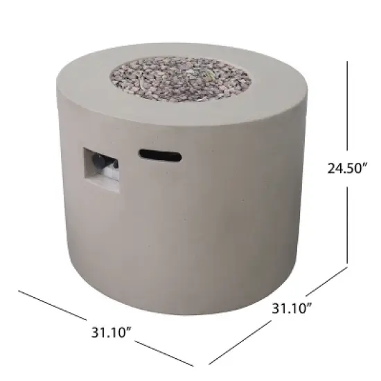 31 Inch Round Outdoor Fire Pit with 40,000 BTU and Hand Crafted Concrete Design image {5}