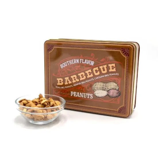 DMSnacks 12oz Southern BBQ Peanuts Gift Tin ,Trio of Gourmet Nuts in Bold Peanut Mix Flavors Snacks Gift Box for Men, Parties & Gourmet Snacks image {3}