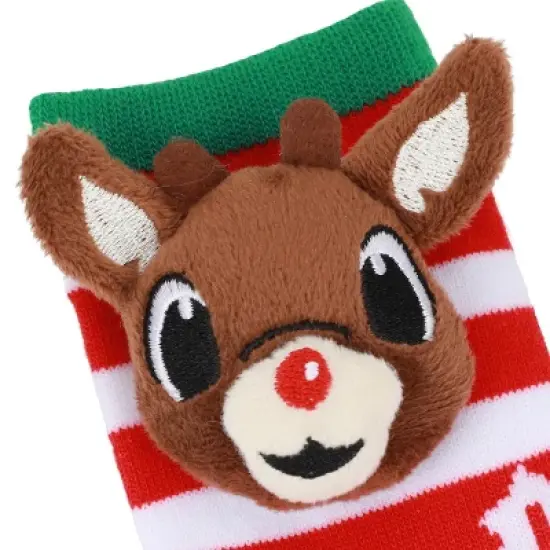 Rudolph The Red-Nosed Reindeer Holly & Snowflakes Kids 2-Pair Crew Socks image {3}
