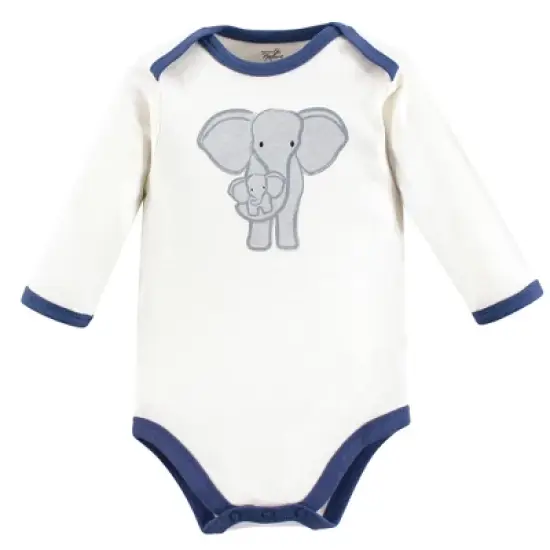 Touched by Nature Organic Cotton Long-Sleeve Bodysuits 3pk, Elephant image {3}