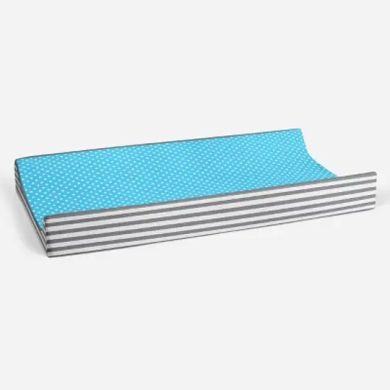 Bacati - Elephants Aqua/Lime/Gray Aqua Pin Dots Changing Pad Cover image {2}