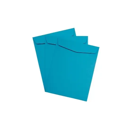 JAM Paper 10 x 13 Open End Catalog Colored Envelopes Blue Recycled 100/Pack (87725) image {2}