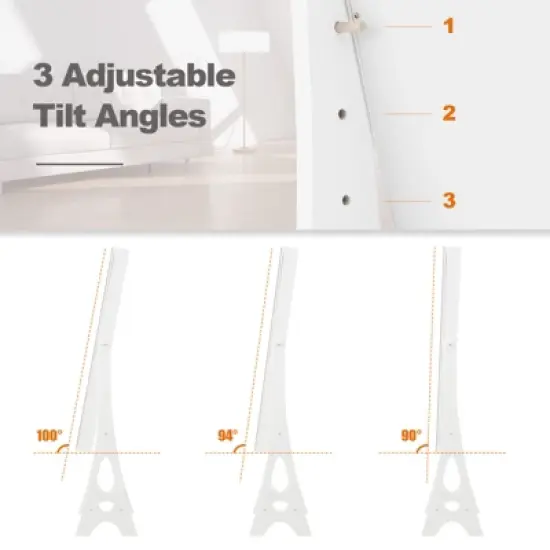 Costway LED Jewelry Cabinet Armoire with  Bevel Edge Mirror Organizer Mirrored Standing image {5}