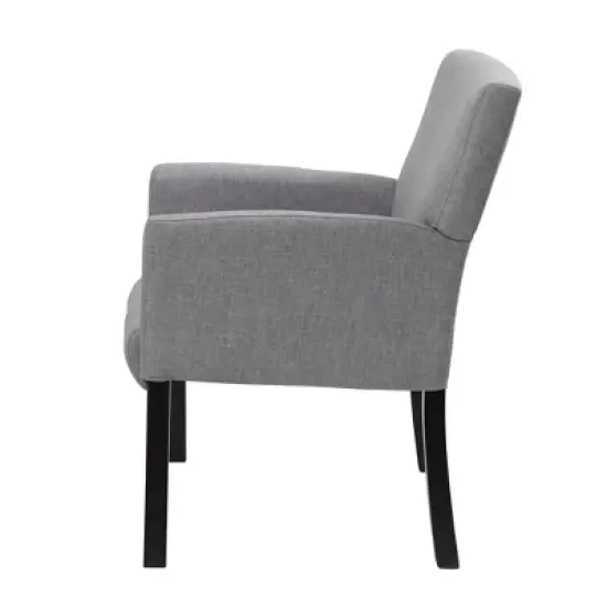 Box Arm Linen Guest Chair Gray - Boss Office Products image {5}