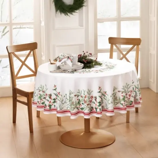 Elrene Winter Holiday Berry Tablecloth - Elrene Home Fashions image {6}