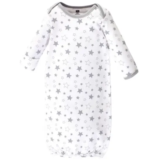Hudson Baby Infant Cotton Long-Sleeve Gowns 4pk, Star And Moon, 0-6 Months image {3}