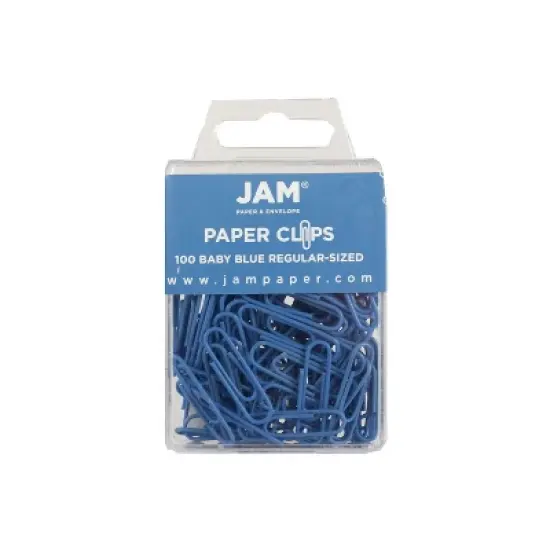 JAM Paper Colored Standard Paper Clips Small 1 Inch Baby Blue Paperclips 221819033B image {1}