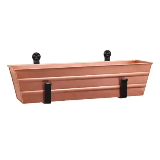 22" Wide Rectangular Steel Planter Box with Wall Brackets: ACHLA Designs, Indoor/Outdoor Use image {3}