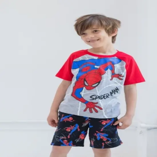 Marvel Avengers Spider-Man Iron Man T-Shirt and French Terry Shorts Outfit Set Toddler image {2}