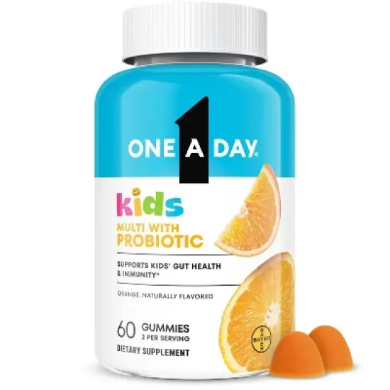 One A Day Kids' Multivitamin with Probiotic Gummies for Digestive Health - Orange - 60ct image {10}