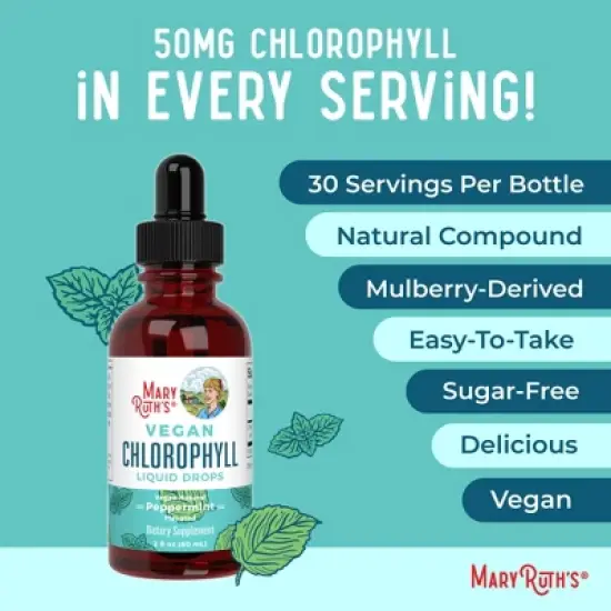 MaryRuth's Chlorophyll Drops, Peppermint, 2 oz image {7}