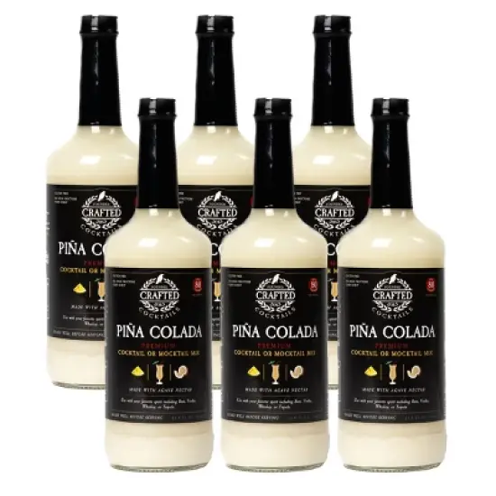 Crafted Cocktails Pina Colada Mix: 6 Pack: 80 Calories Per Serving, Premium Coconut Cream, Pineapple Juice and Organic Agave&nbsp; 8 Cocktails Per Bottle image {8}