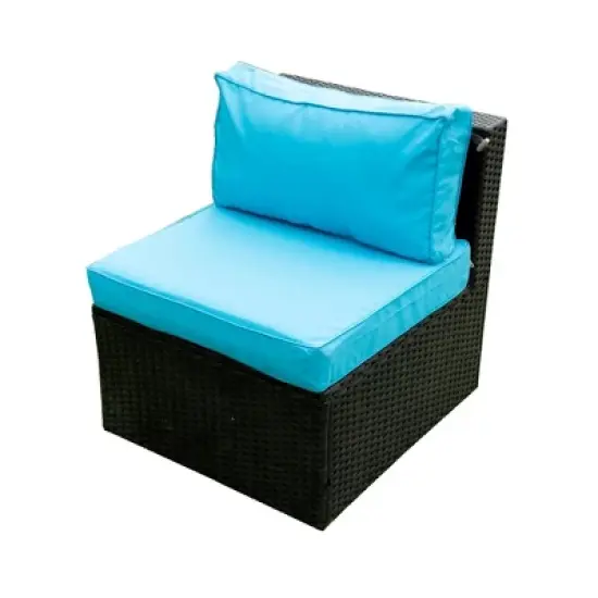 YOOCOZZ 5-Piece Outdoor Rattan Sectional Sofa Set with Loveseats, Armless Sofas, and Table, Free Combination image {9}