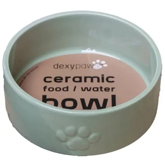 Dexypaws: Ceramic Dog Bowl: Sage Green, 26oz, Pet Feeding Dish image {9}