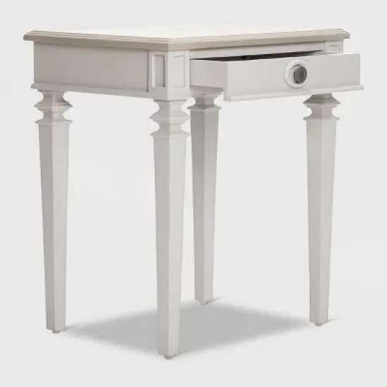 Benson End Table Nightstand with Drawers Light Gray - Finch image {1}