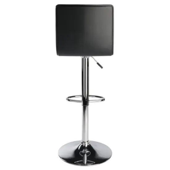 Spectrum High Back L Shaped Air Lift Adjustable Height Barstool Black/Metal - Winsome image {3}