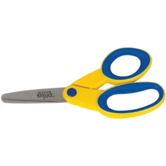 School Smart Blunt Tip Kids Scissors, Left Handed, 5 Inches, Yellow/Blue image {5}