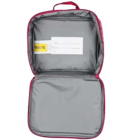 Peanuts Backpack Snoopy and Woodstock Flowers Character 3-Piece Lunchbox Pencil Case School Travel Tote Book Bag image {5}