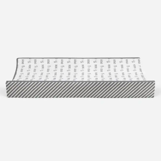 Bacati - Love Gray/White kisses n hugs Changing Pad Cover image {4}