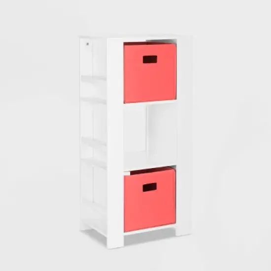 Kids' Book Nook Collection Cubby Storage Tower and Bookshelves with 2 Bins - RiverRidge  image {8}
