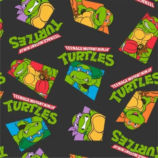 Teenage Mutant Ninja Turtles Character Squares Men's Black Sleep Pajama Pants image {1}