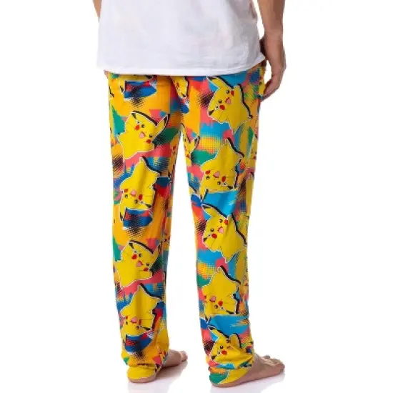 Pokemon Men's Pikachu Pajama Pants Allover Multicolor Lounge Sleep Bottoms image {3}