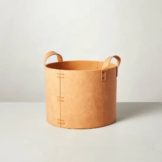 Faux Leather Storage Bin Camel Brown - Hearth & Hand&trade; with Magnolia image {5}