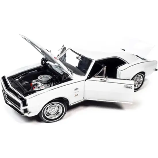 1967 Chevrolet Camaro SS 427 Yenko Hardtop Ermine White w/Black Nose Stripe (MCACN) 1/18 Diecast Model Car by Auto World image {1}
